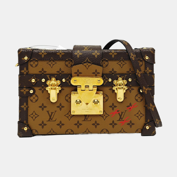 PETITE MALLE Monogram Coated Canvas Brown