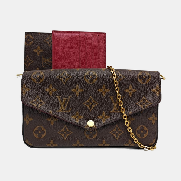 Authenticated pre-owned FÉLICIE Monogram Coated Canvas Brown - Shoulder Bag at Looply