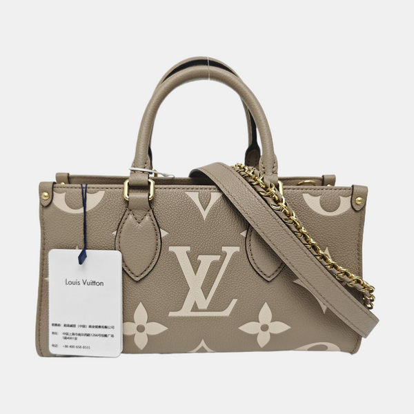 ONTHEGO EAST WEST PM Monogram Calfskin Gray