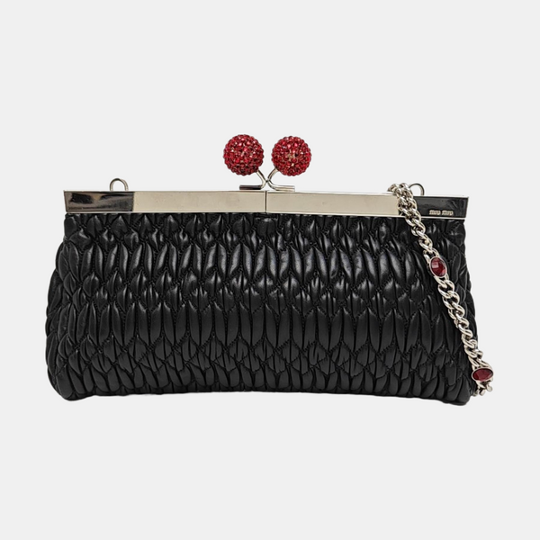 Miu Belle Quilted Lambskin Black