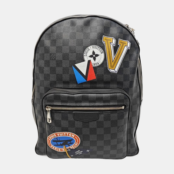 JOSH Damier Graphite Coated Canvas Gray