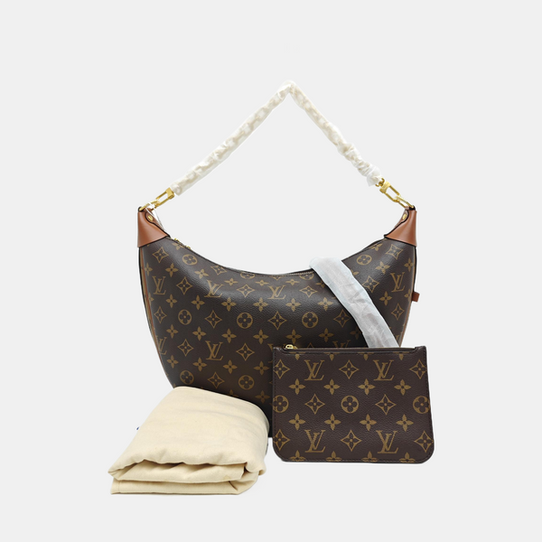 LOOP HOBO Monogram Coated Canvas Brown