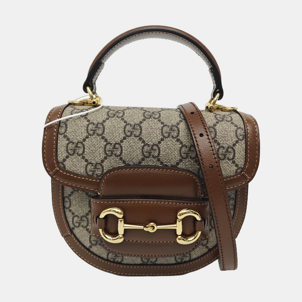 Horsebit 1955 Mini Monogram Coated Canvas Beige