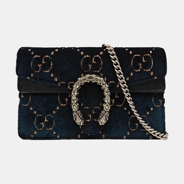 Dionysus Super Mini Monogram Velvet Blue
