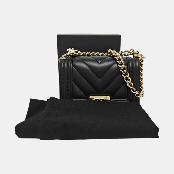 BOY CHANEL Small Chevron Calfskin Black