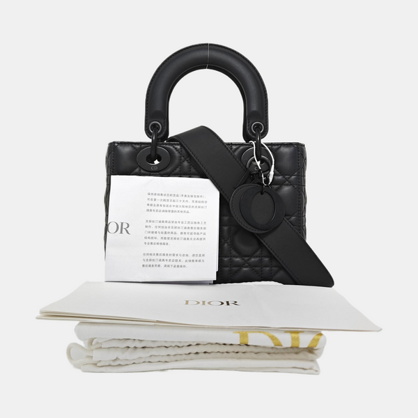 Lady Dior Small Cannage Calfskin Black