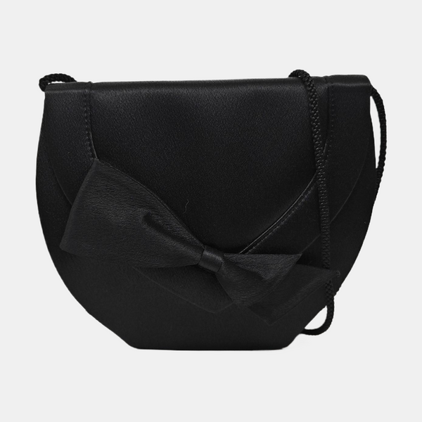 Silk Satin Shoulder Bag Black