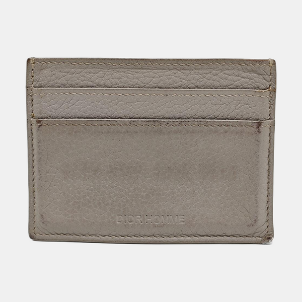 Leather Card Holder Gray