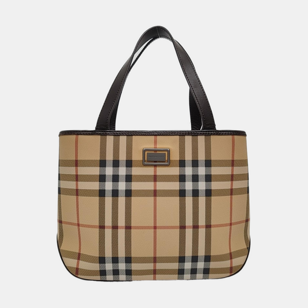 Coated Canvas Tote Bag Brown