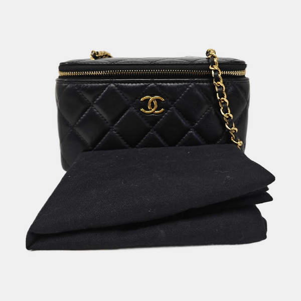 VANITY CASE Small Quilted Lambskin Black