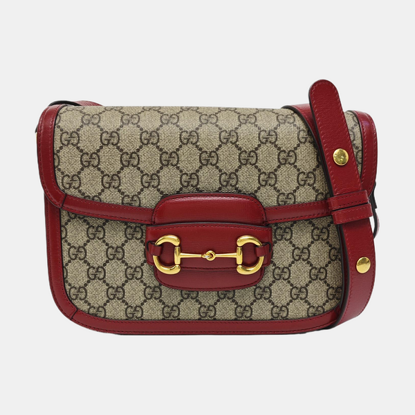 Horsebit 1955 Small Monogram Coated Canvas Beige