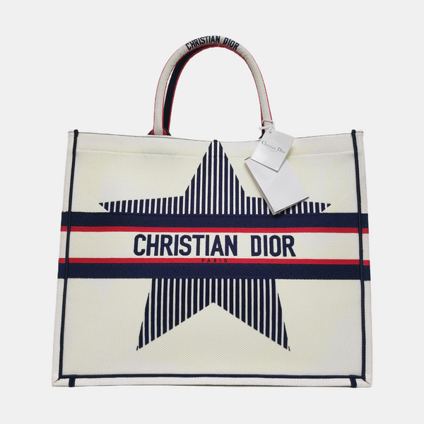 Authenticated pre-owned Book Tote Large Canvas White - Tote Bag at Looply