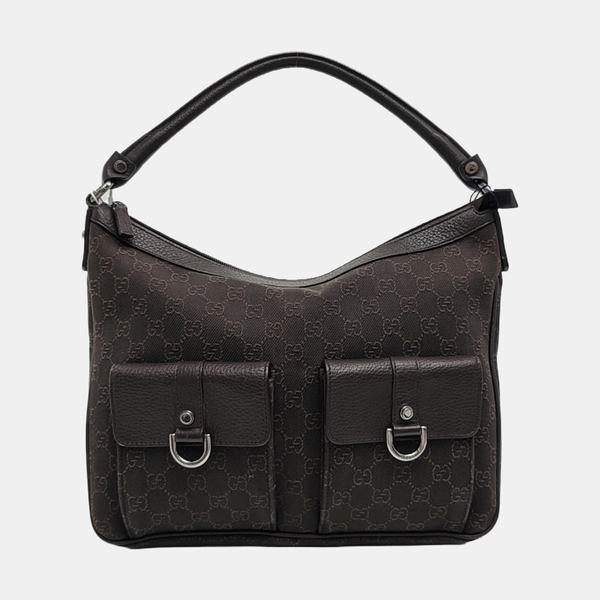 Monogram Canvas Top Handle Bag Brown