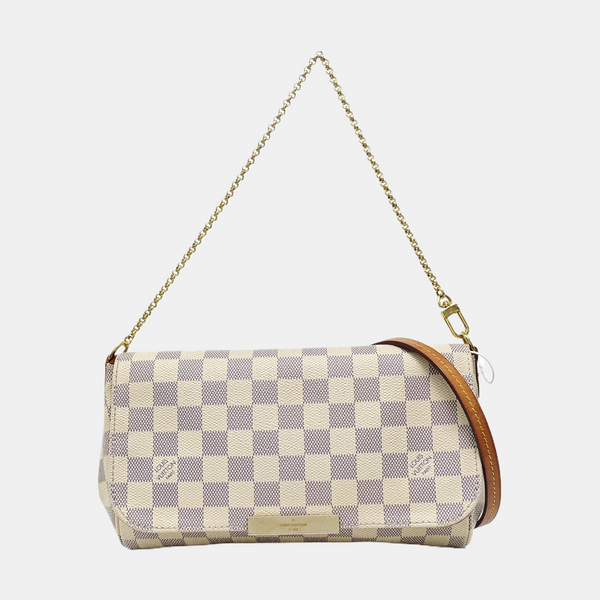 FAVORITE PM Damier Azur Coated Canvas White