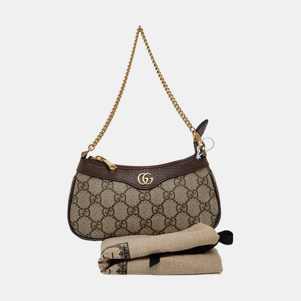 Ophidia Mini Monogram Lona Revestida Beige