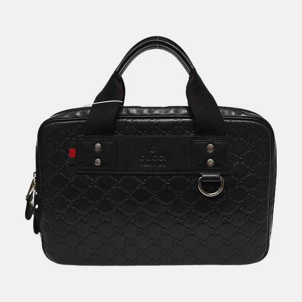 Monogram Calfskin Top Handle Bag Black