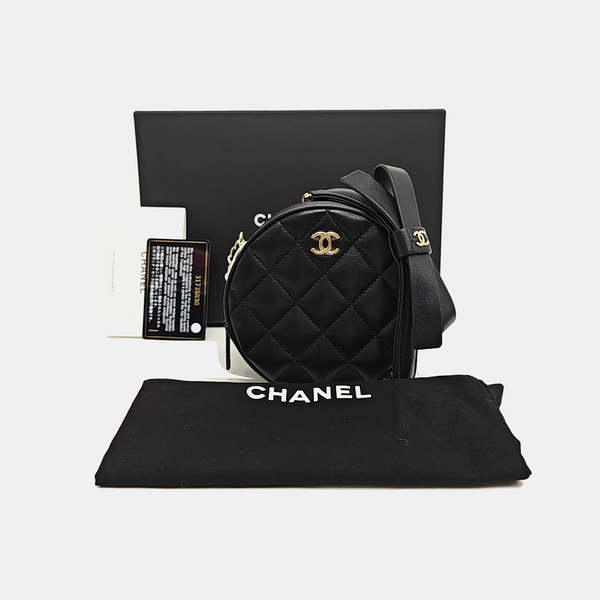 Quilted Lambskin Crossbody Bag Black