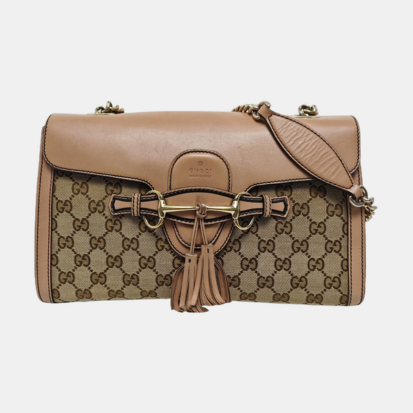Emily Chain Monogram Fabric Brown