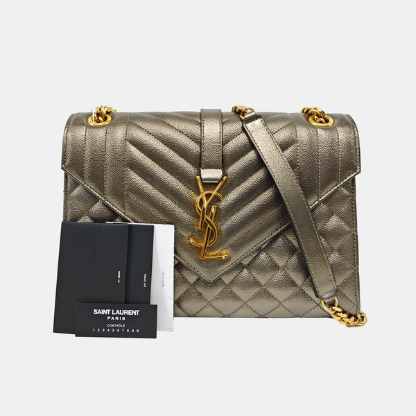 ENVELOPE Medium Chevron Calfskin Beige