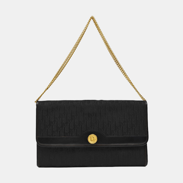 Oblique Canvas Shoulder Bag Black