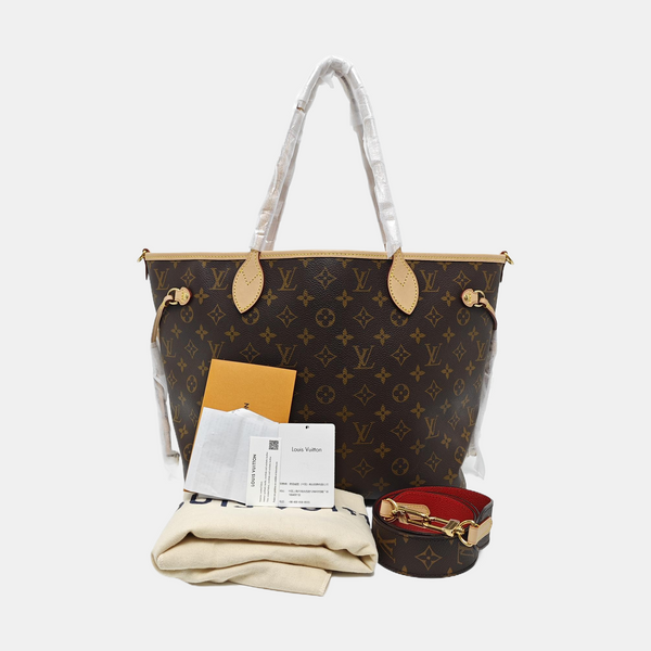 NEVERFULL MM Monogram Coated Canvas Brown