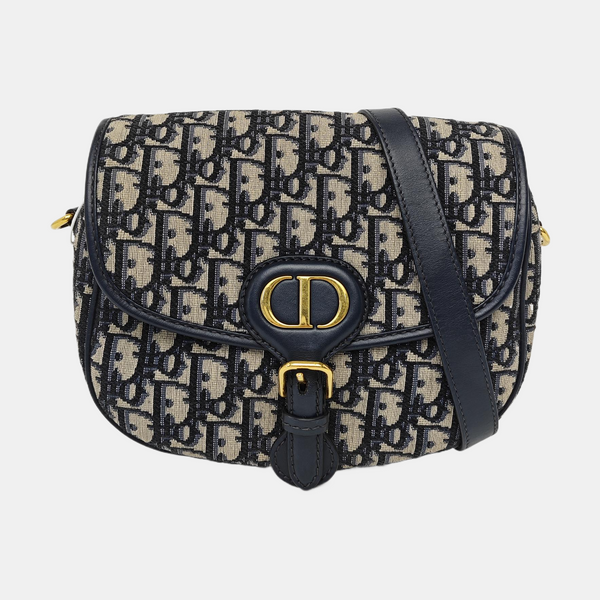 Bobby East-West Medium Oblique Canvas Blue