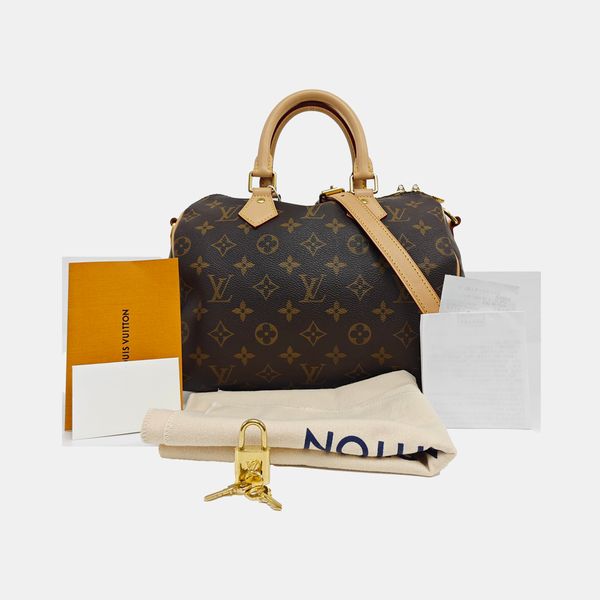 SPEEDY 25 Monogram Coated Canvas Brown