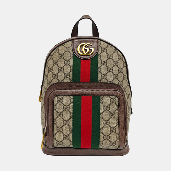 Ophidia Small Monogram Coated Canvas Beige