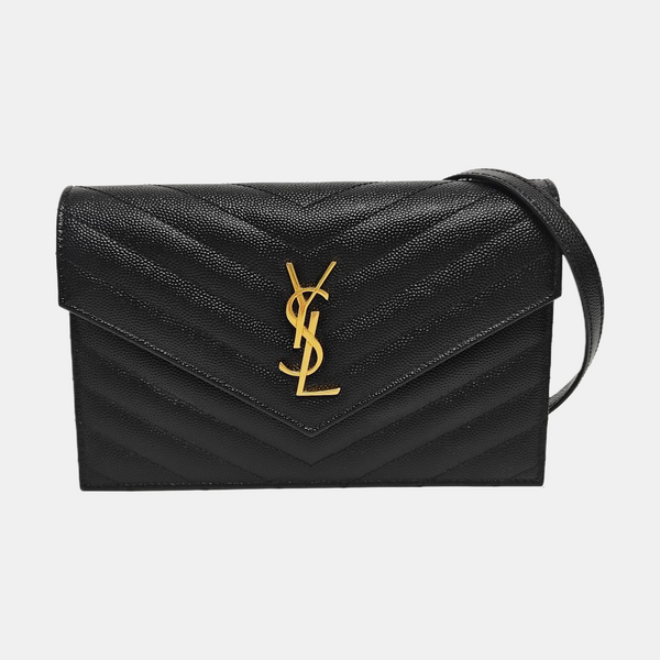 MONOGRAM Chevron Calfskin Black