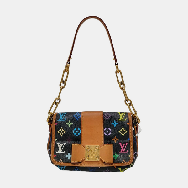 ANNIE Monogram Coated Canvas Black
