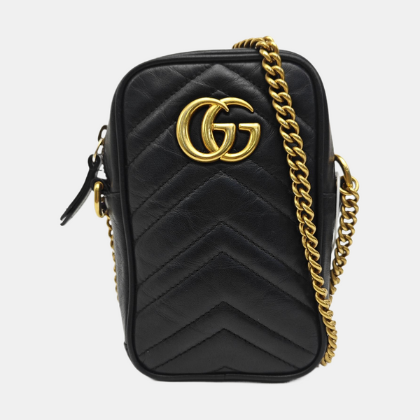 GG Marmont Mini Quilted Calfskin Black