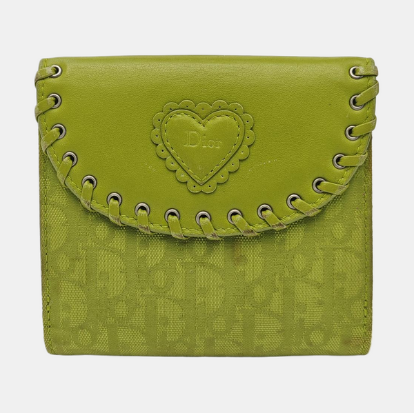 Oblique Leather Wallet Green