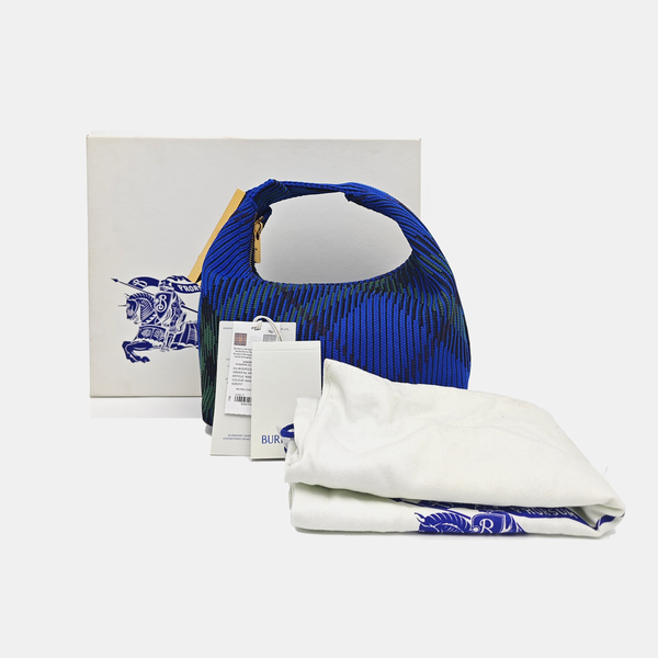 Fabric Top Handle Bag Blue