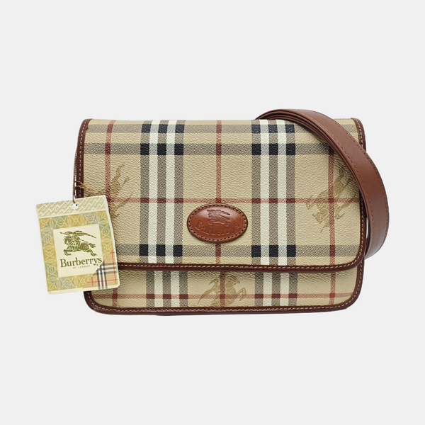 Coated Canvas Shoulder Bag Brown