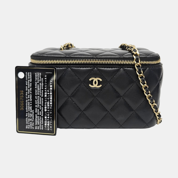 Quilted Lambskin Shoulder Bag Black
