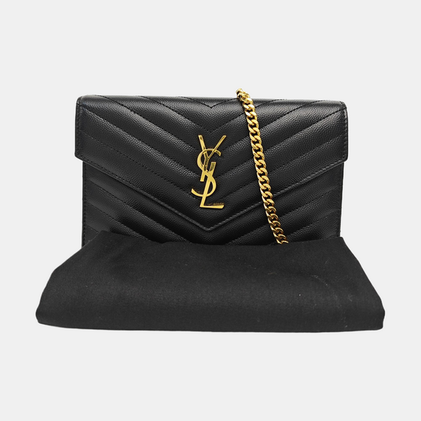 MONOGRAM Medium Chevron Calfskin Black