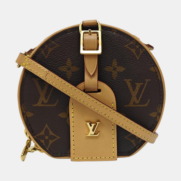 BOITE CHAPEAU Mini Monogram Coated Canvas Brown