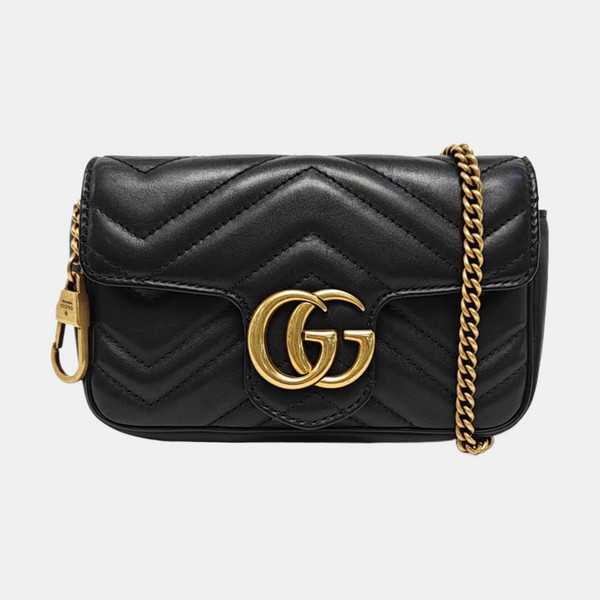 GG Marmont Mini Quilted Calfskin Black