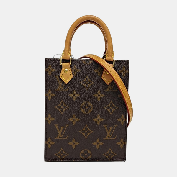 SAC PLAT Mini Monogram Coated Canvas Brown
