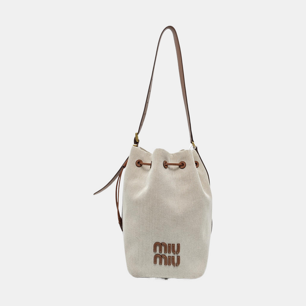Canvas Bucket Bag Beige