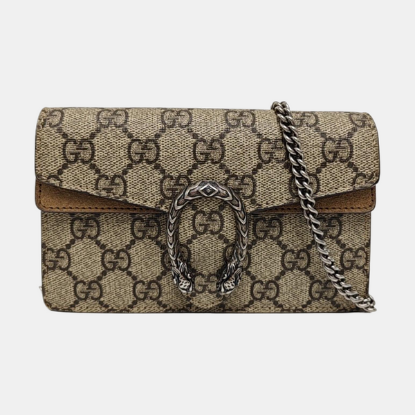 Dionysus Super Mini Monogram Coated Canvas Beige