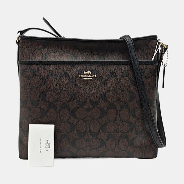 Monogram Coated Canvas Shoulder Bag Brown