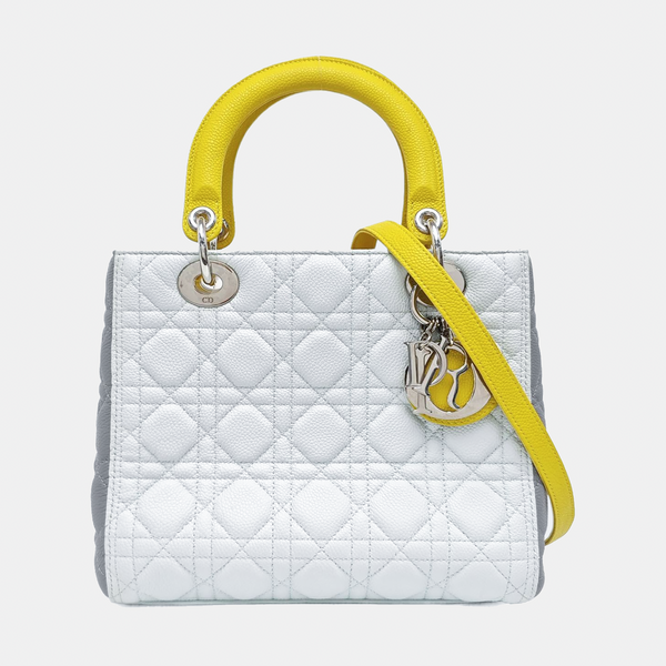 Lady Dior Medium Cannage Calfskin Blue