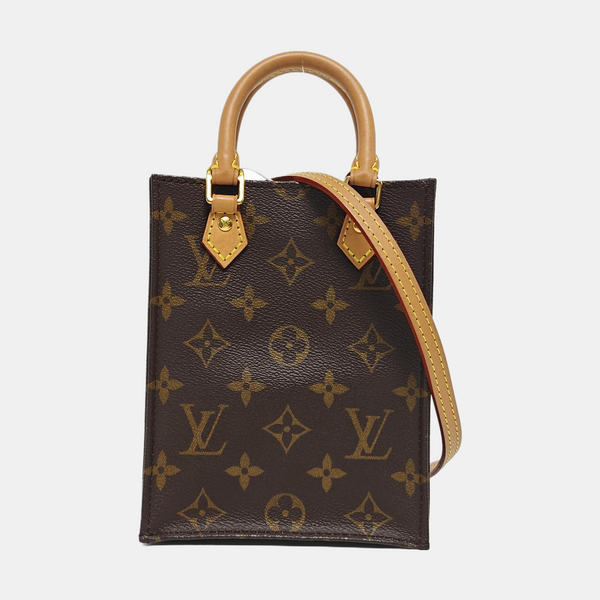 SAC PLAT Mini Monogram Coated Canvas Brown