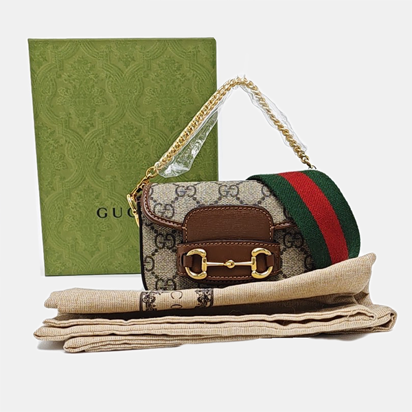 Lona recubierta Monogram Horsebit 1955 Beige