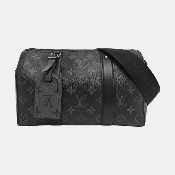 KEEPALL Monogram Coated Canvas Black