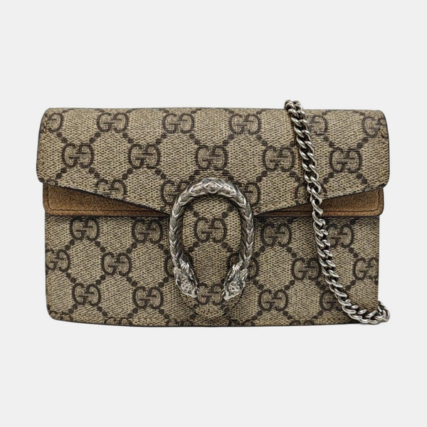 Dionysus Super Mini Monogram Coated Canvas Beige