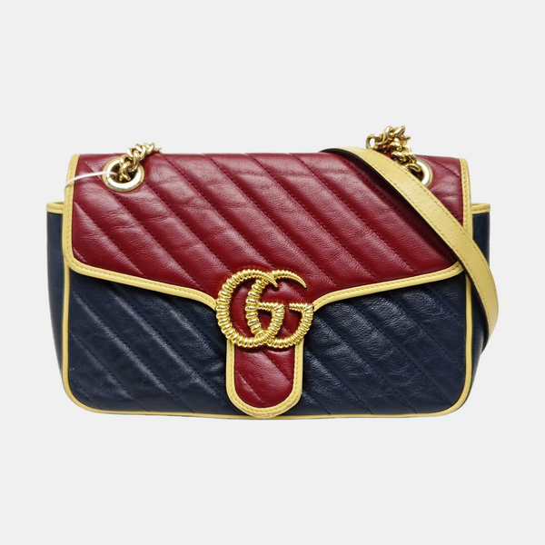 GG Marmont Medium Quilted Calfskin Multicolor