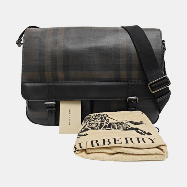Coated Canvas Crossbody Bag Large Black