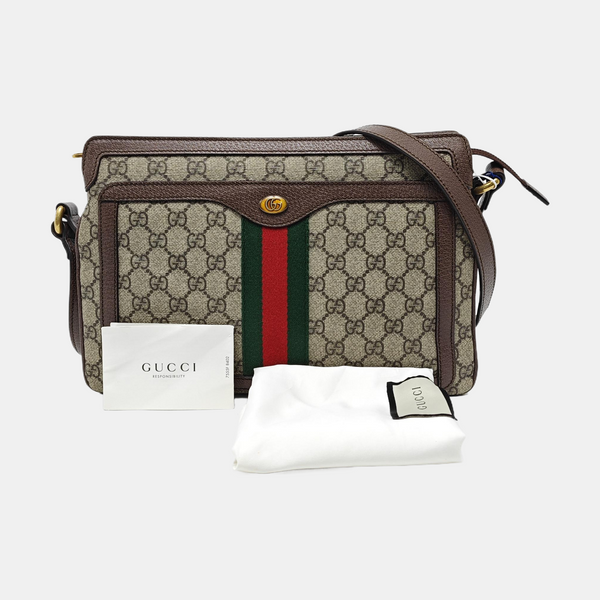 Ophidia Medium Monogram Coated Canvas Beige